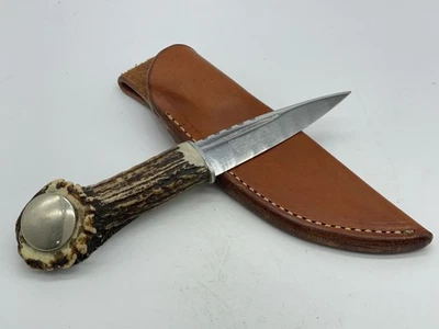 J. NOWILL & SONS LTD Sheffield Genuine Stag Crown Skean-Dhu Knife w/ Sheath - Image 1 of 4