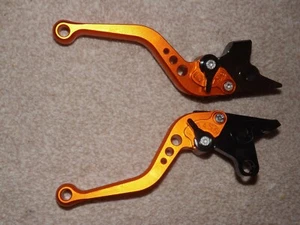 YAMAHA XJR ORANGE BRAKE & CLUTCH LEVERS SET- NEW/UNUSED - Picture 1 of 6