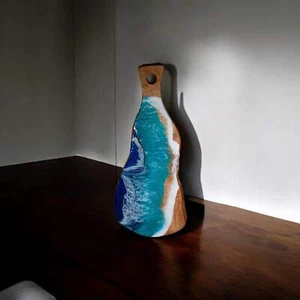 Ocean Wave Olive Wood Charcuterie Boards, Serving Board, Cutting Board - Picture 1 of 5