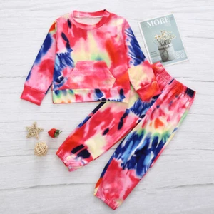 Kids Boy Girl Tie-Dye Tracksuit Long Sleeve Sweatshirt Jogger Sweatpants Outfit - Picture 1 of 37