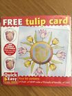 YELLOW TULIP Cross Stitch Card Cover Kit with Chart Quick & Easy Cross Stitch