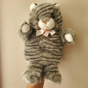 Vintage Chosun Int. Plush Gray Tabby Striped Cat Stuffed Animal 13" Soft Toy - Picture 1 of 3