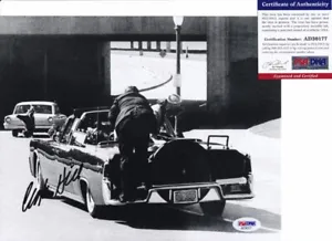 Clint Hill JFK Assassination Secret Service Signed 8x10 Photo PSA/DNA COA A - Picture 1 of 1