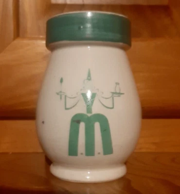 ANCIEN POT YAOURT YOGHOURT MARTENS PROCEDE SUISSE VERT PORCELAINE PUBLICITAIRE - Photo 1/4