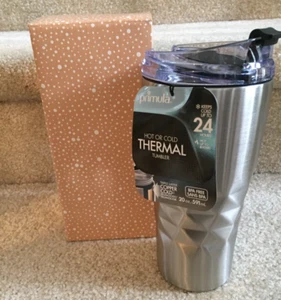 Primula Hot Cold Thermal Triple Layer Copper Tech Tumbler Brushed SS FREE SHIP - Picture 1 of 9