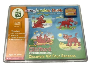 NEW LeapFrog Imagination Desk CLIFFORD 4Seasons Color and Learn Book & Cartridge - Picture 1 of 2