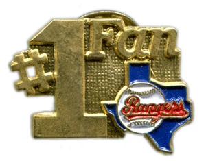 VINTAGE 1988 TEXAS RANGERS # 1 FAN MLB BASEBALL PIN BUTTON LICENSED - Picture 1 of 1