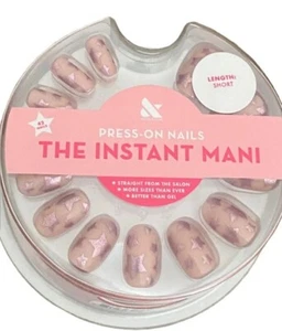 Olive and June Press On Fake Nail, Short Round Sundance Super Star Instant Mani - Picture 1 of 4