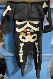 Carters Baby 6 Monate Halloween Skelett Schlafanzug mit Mütze - Kostüm Neu mit Etikett - Bild 1 von 1