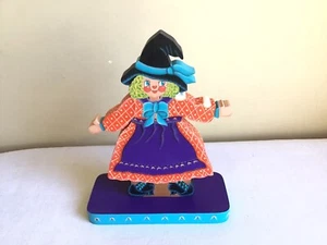 Vintage 1992 Besonders You Toile handbemalt Holz Halloween Hexe Tischdeko - Bild 1 von 9