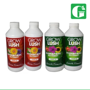 1 LITRE GROWLUSH HYDRO GROW/BLOOM A&B HYDROPONICS WATER SYSTEM BASE NUTRIENTS - Picture 1 of 4