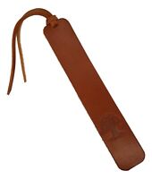 Leather bookmark smooth green vegetable tanned leather handmade in the UK 