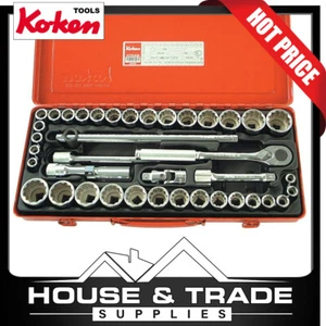 Ko-ken Socket Set 40 Piece 1/2" Dr 12PT AF/Metric KO4239AM Koken - Picture 1 of 2