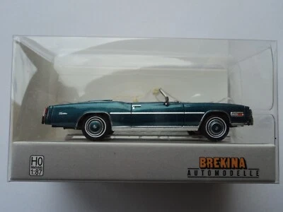 BREKINA 1976 CADILLAC ELDORADO TURQUESA CONVERTIBLE HO 1/87 PLÁSTICO Foto 1 de 3