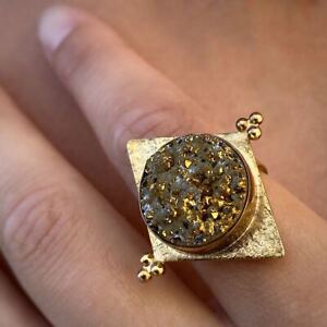 Golden Pyrite Gold plated Ring