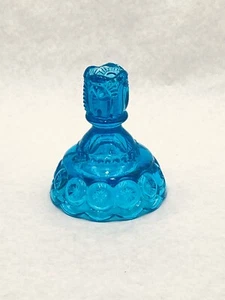 Vintage LE Smith Moon And Stars Blue Glass Candle Holder 4.5” Colonial Blue - Picture 1 of 8