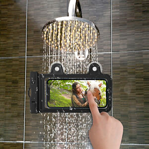Wall Mount Shower Phone Holder Bathroom Waterproof Pouch Dry Bag For Cellphone