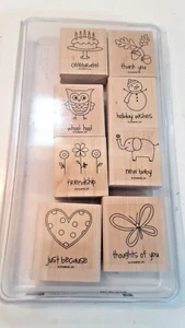 Stampin' Up! Stempelset "Just Celebrate" Rentner Holzhalterung alle Anlässe - Bild 1 von 6