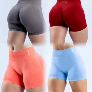 Impact Shorts Low Waist Seamless Yoga Shorts Scrunch Bum - Picture 1 of 27