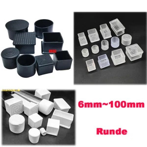 PVC Gummi Rohrstopfen Rohrkappen Endkappen Stuhlstopfe Lamellenstopfen Möbelfüße - Picture 1 of 46