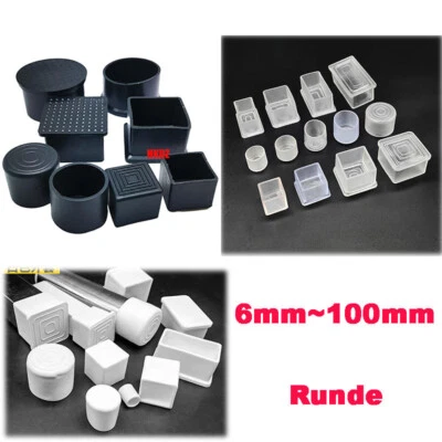 PVC Gummi Rohrstopfen Rohrkappen Endkappen Stuhlstopfe Lamellenstopfen Möbelfüße - Image 1 of 4
