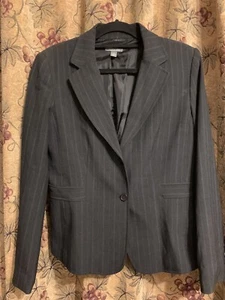 APT 9 Stretch Blazer Jacke dunkelgrau Nadelstreifen Polyester Viskose Gr. 12 - Bild 1 von 5