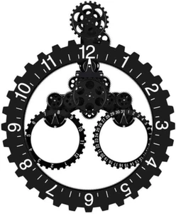SHISEDECO Large Gear Wheel Hour Wall Clock-Premium Plastic,3D Moving Gear Wall C - Picture 1 of 12