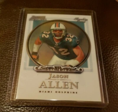 2006 Bowman Sterling Football 18 Jason Allen Rookie Card Miami Dolphins  - Image 1 of 2