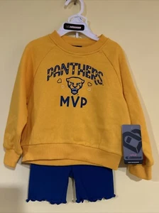 NEW Pitt Panthers Colosseum 2 Piece Outfit Set Sweatshirt Biker Short Toddler 3T - Picture 1 of 6