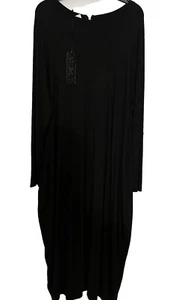 Black Maxi Dress Soft Fabric one size New Tags Made In Italy Lagenlook Long - Picture 1 of 7