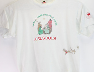 T-shirt homme XL à point unique point S/S "Santa Doesn't Come to the Poor Jesus Does"