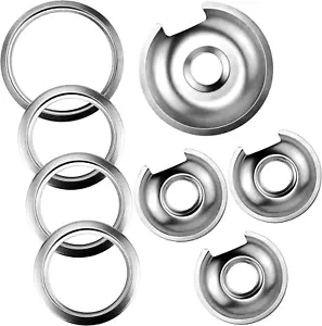 4 Pack Chrome Cooktop Drip Pans for GE Range Stove Top Burner Drip Pan Bowls (3P - Picture 1 of 6