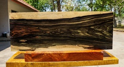 Mabolo Velvet Apple Black Exotic Wood BURL Ebony DIY Resin Table Top Block Blank - Image 1 of 4