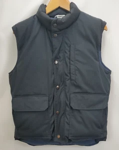 Vintage Earth Wear Mens Goose Down Puffer Utility Vest Jacket Size Medium Black - Picture 1 of 9