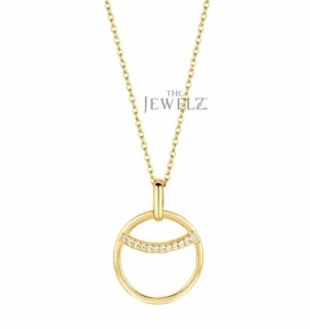 14K Gold 0.08 CT VS/F-G Diamond Eclipse Charm Pendant Necklace - The Jewelz - Bild 1 von 3