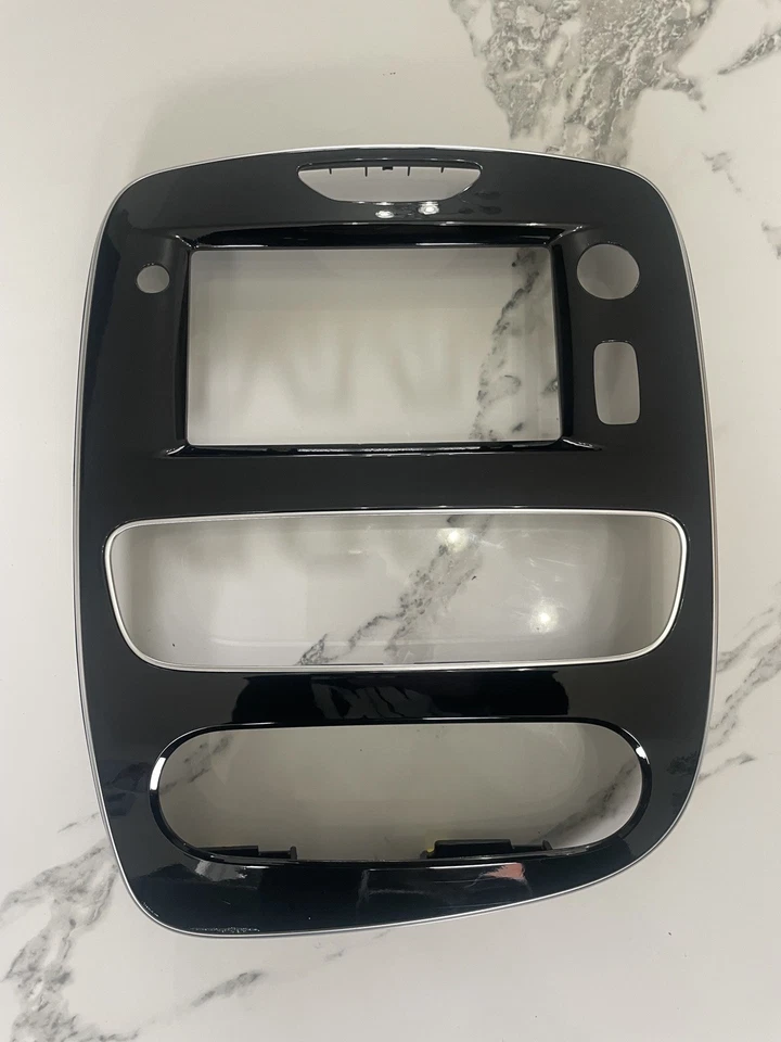 Renault Clio Radio Sat Nav Surround Fascia Panel, Crome And High Gloss Black  - Image 1 of 4