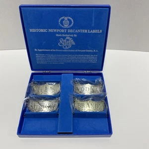 Stieff Co. Historic Newport Decanter Pewter Labels - Set of 4 - Picture 1 of 6