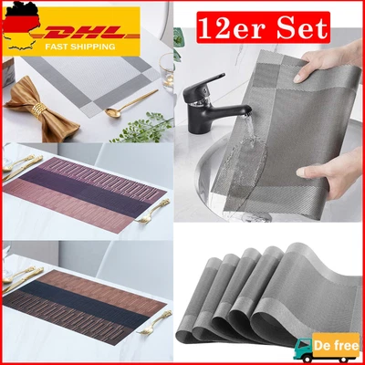 12* Set Tischset PVC Platzset Abwaschbar Platzdeckchen Küche Platzdecke 45x30cm - Bild 1 von 4