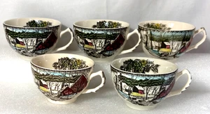 Vintage Johnson Brothers "The Friendly Village" Set of 5 Tea Cups 5 oz. - Picture 1 of 9