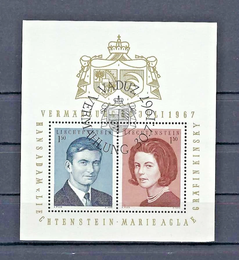 LIECHTENSTEIN 1967-85 #424, #446 folha de 10, #816 Estado perfeito e cancelamentos especiais - Imagem 1 de 3