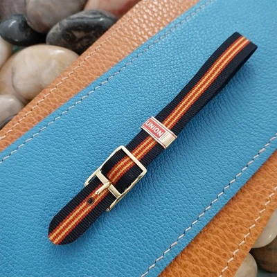 Винтажный женский ремешок для часов Union Perlon 1960-х годов с одним проходом 12 мм неиспользованный - Изображение 1 из 4