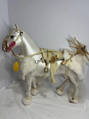 "Silla de montar Lg 18"" de plástico blanca OG hecha a mano para caballo nupcial etc cuero suave de piel real" Foto 1 de 4