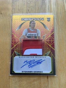 Kyshawn George 2024 Obsidian #213 Rookie Gold Flood Patch Auto  /10 (RC) - Wiz  - Picture 1 of 2