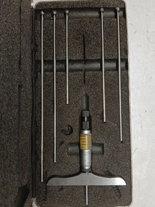 Vintage L.S Starrett No. 445 Depth Micrometer Gauge 4" Base - Picture 1 of 8