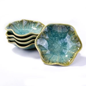 Japanese Soy Sauce Dish Set of 5 Ceramic Green Dipping Bowls for Sushi Sauce ... - Picture 1 of 6