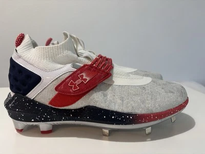 Under Armour Harper 8 Low ST USA Metal Baseball Cleats Size US 10 WHITE - Image 1 of 4