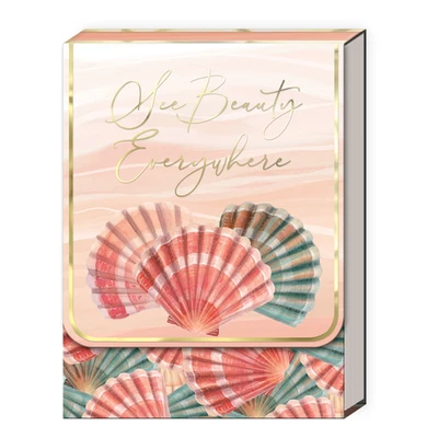 Punch Studio Fan Seashells Ocean Beach Pocket Notepad 3" x 4" 75 Printed Sheets - Image 1 of 3