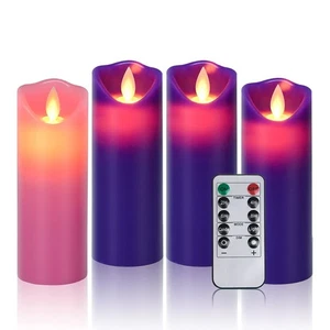 Prodotti Natalizi 3 Candele Avvento Senza Fiamma a Batteria Viola e 1 Rosa... - Foto 1 di 8