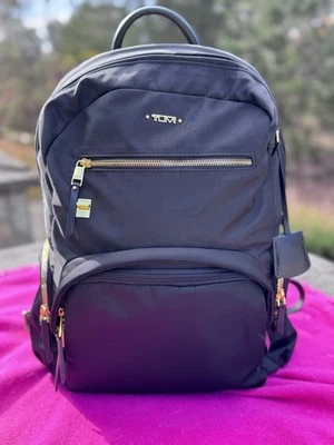 Tumi Voyageur Travel Backpack Black Gunmetal, New Nylon Zip Pouch (NEW!) - Image 1 of 4