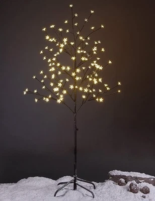 Árbol de cerezo en flor de luz compartida 5 pies 128 LED árbol iluminado para decoración interior... Foto 1 de 4